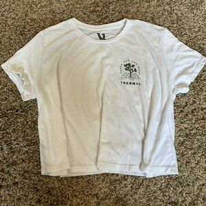 Vuori White “These Are The Days” Crop Top T-Shirt Medium Joshua Tree Thermal
